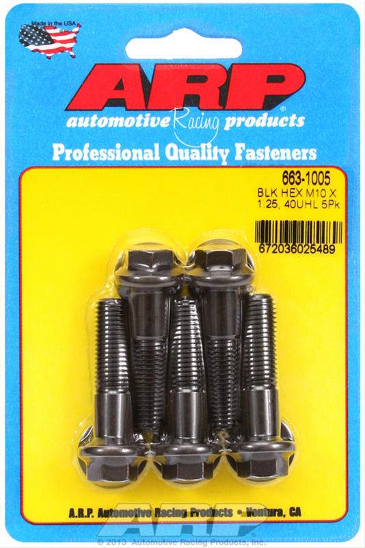 ARP M10 x 1.25 x 40 Hex Black Oxide Bolts (5/pkg) thumbnail 2