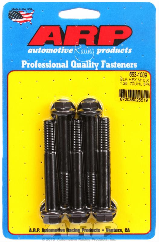 ARP M10 x 1.25 x 70 Hex Black Oxide Bolts (5/pkg) thumbnail 2