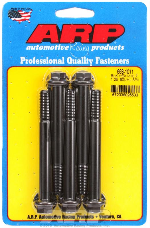 ARP M10 x 1.25 x 90 Hex Black Oxide Bolts (5/pkg) thumbnail 2
