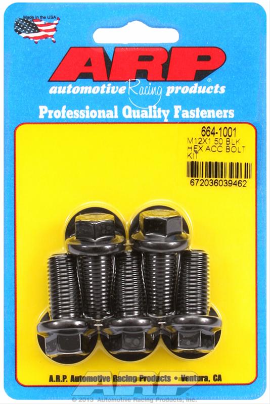 ARP M12 x 1.50 x 25 Hex Black Oxide Bolts (5/pkg) thumbnail 2