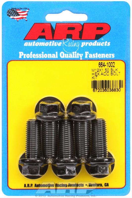 ARP M12 x 1.50 x 30 Hex Black Oxide Bolts (5/pkg) thumbnail 2