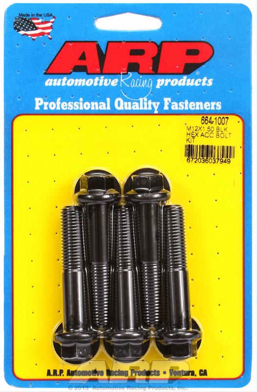 ARP M12 x 1.50 x 60 Hex Black Oxide Bolts (5/pkg) thumbnail 2