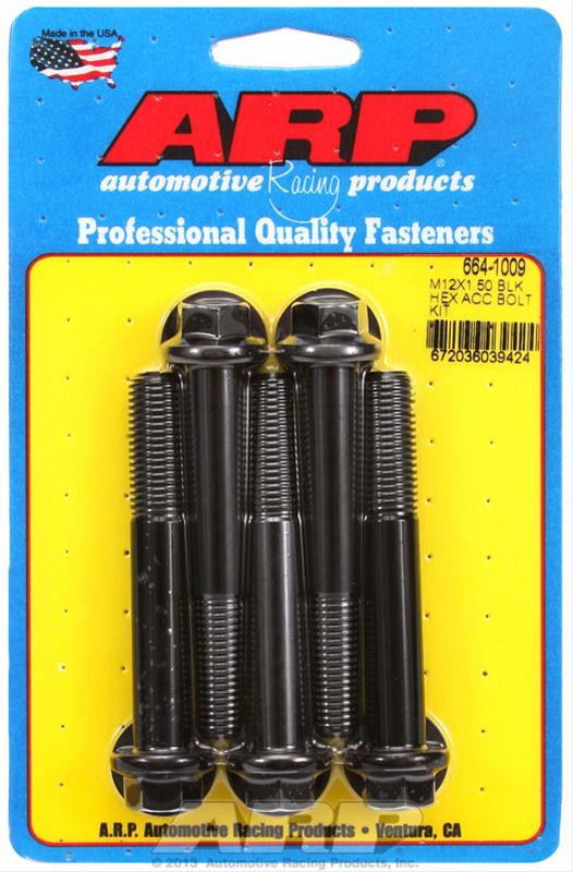 ARP M12 x 1.5 x 80 Hex Black Oxide Bolts (5/pkg) thumbnail 2
