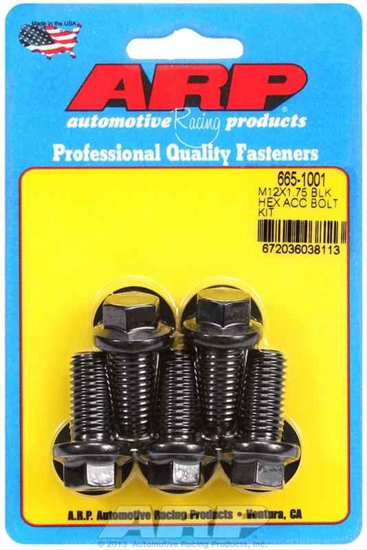 ARP M12 x 1.75 x 25 hex black oxide bolts thumbnail 2