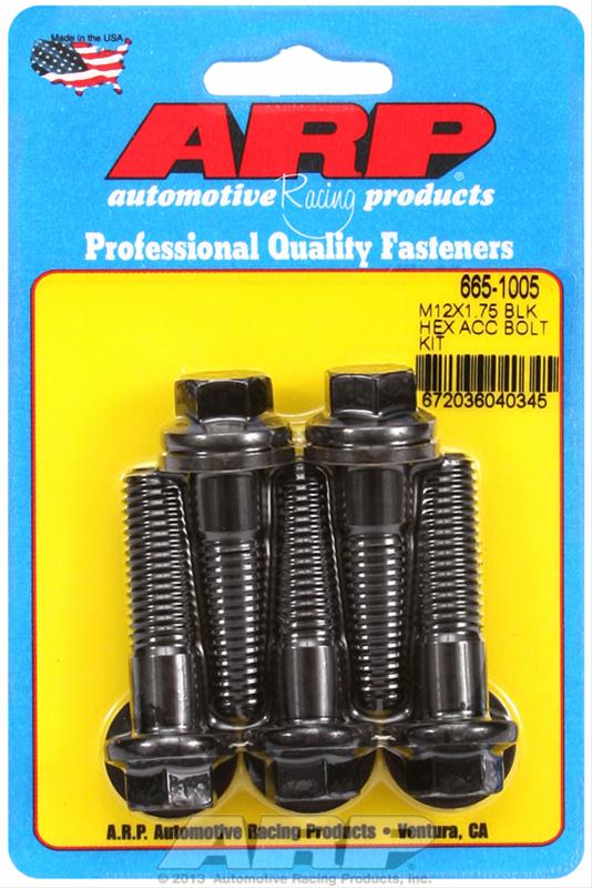 ARP M12 x 1.75 x 45 hex black oxide bolts thumbnail 2