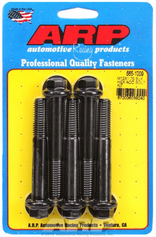 ARP M12 x 1.75 x 80 Hex Black Oxide Bolts (5/pkg) thumbnail 2