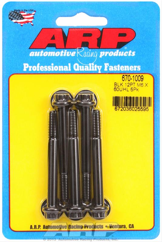 ARP M6 x 1.00 x 60 12pt Black Oxide Bolts - 5pk thumbnail 2