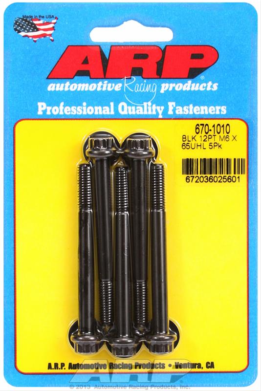 ARP M6 x 1.00 x 65 12pt Black Oxide Bolts (5/pkg) thumbnail 2