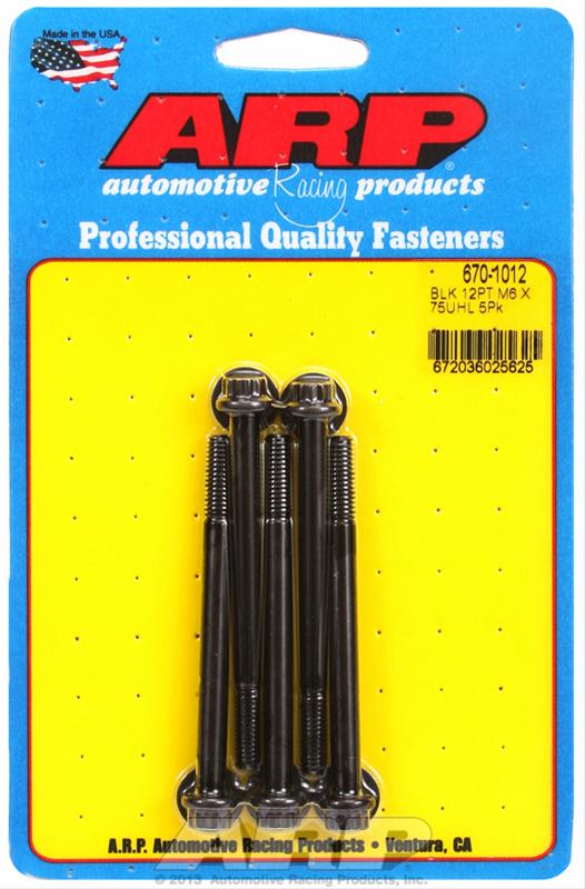 ARP M6 x 1.00 x 75 12pt black oxide bolts thumbnail 2