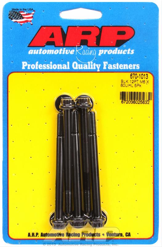 ARP M6 x 1.00 x 80 12pt Black Oxide Bolts (5/pkg) thumbnail 2