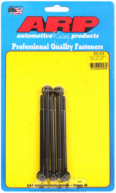 ARP M6 x 1.00 x 100 12pt black oxide bolts thumbnail 2