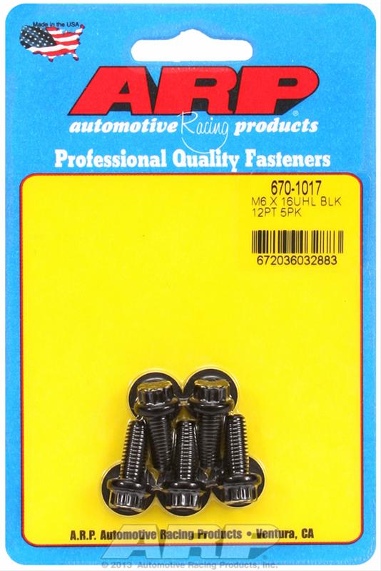 ARP M6 x 1.00 x 16 12pt Black Oxide Bolts (5/pkg) thumbnail 2