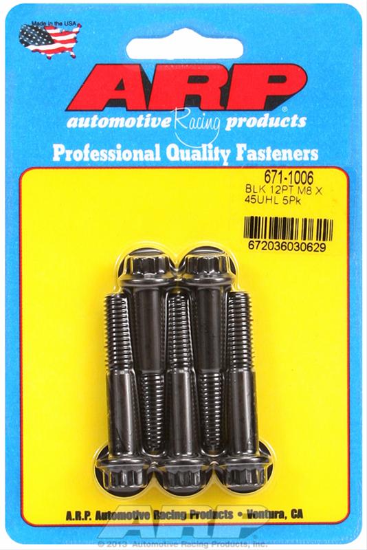 ARP M8 x 1.25 x 45mm 12pt Black Oxide Bolts (Set of 5) thumbnail 2