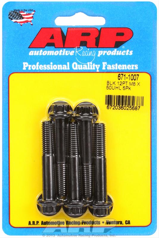 ARP M8 x 1.25 x 50mm 12pt Black Oxide Bolts (Set of 5) thumbnail 2