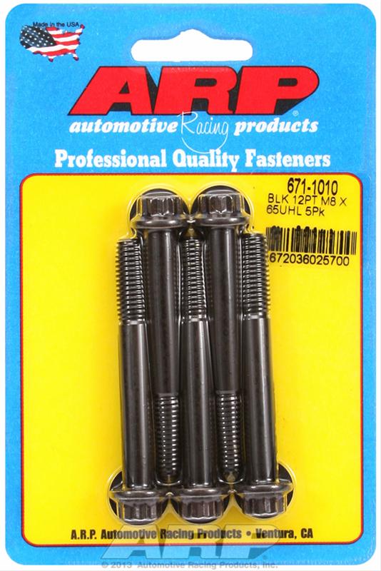 ARP M8 x 1.25 x 65 12pt Black Oxide Bolts (5/pkg) thumbnail 2