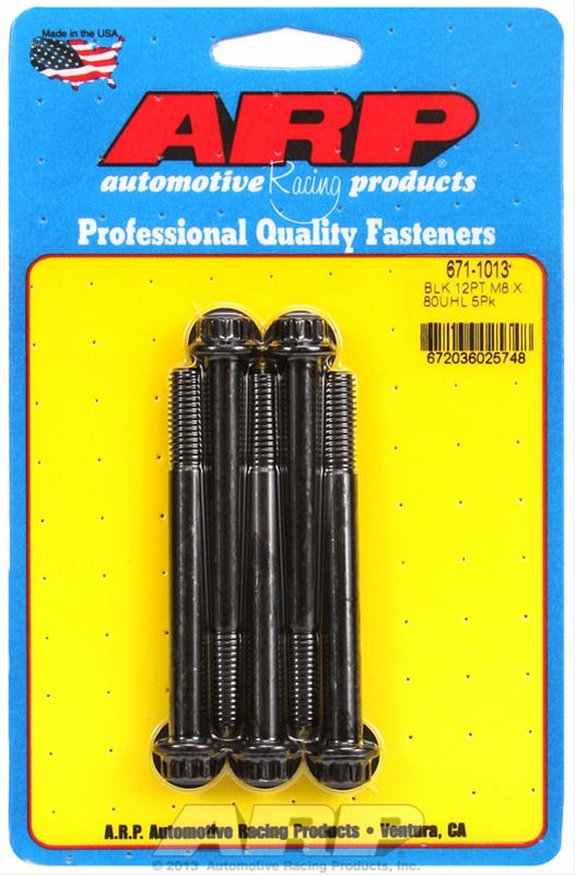 ARP M8 x 1.25 x 80 12pt Black Oxide Bolts thumbnail 2