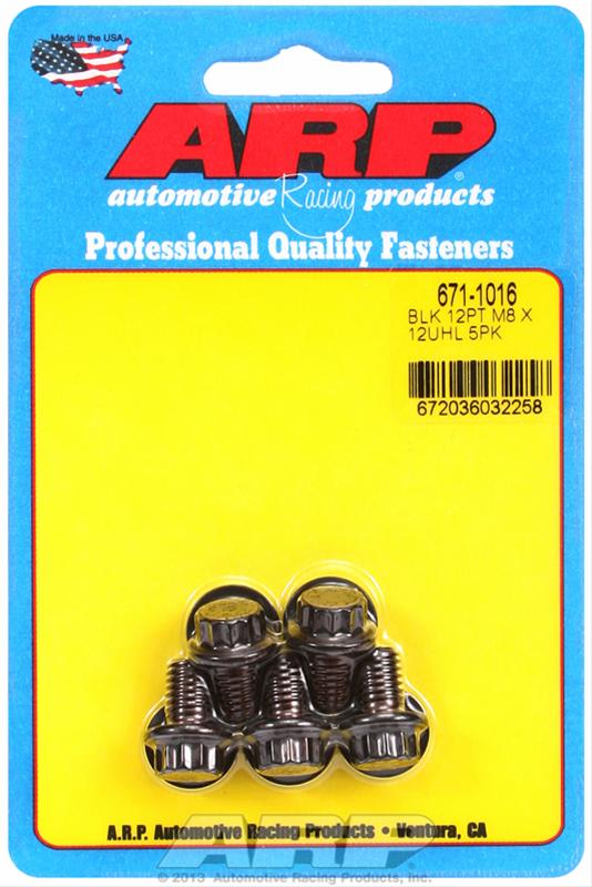 ARP M8 x 1.25 x 12mm 12pt Black Oxide Bolts (5 pkg) thumbnail 2