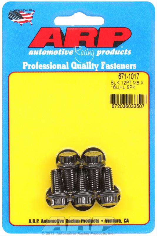 ARP M8 x 1.25 x 16mm 12pt Black Oxide Bolts (Set of 5) thumbnail 2