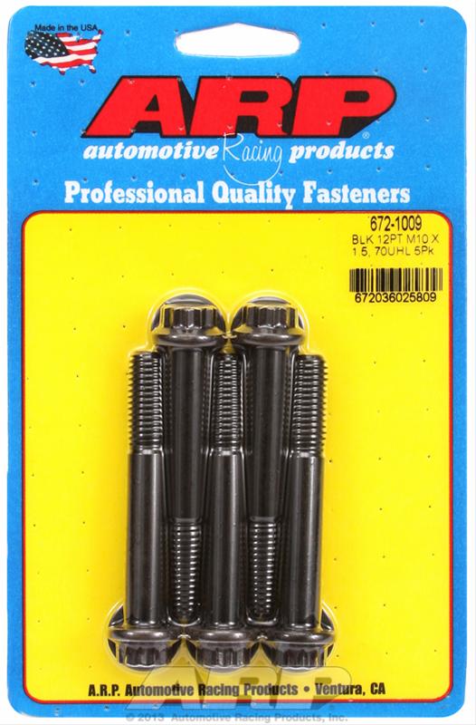 ARP M10 x 1.50 x 70 12pt Black Oxide Bolts (5/pkg) thumbnail 2