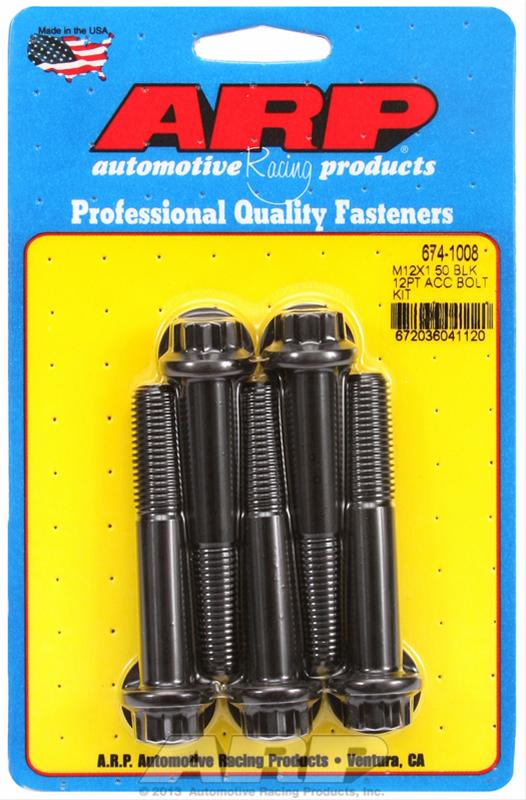 ARP M12 x 1.50 x 70 12pt Black Oxide Bolts (Set of 5) thumbnail 2