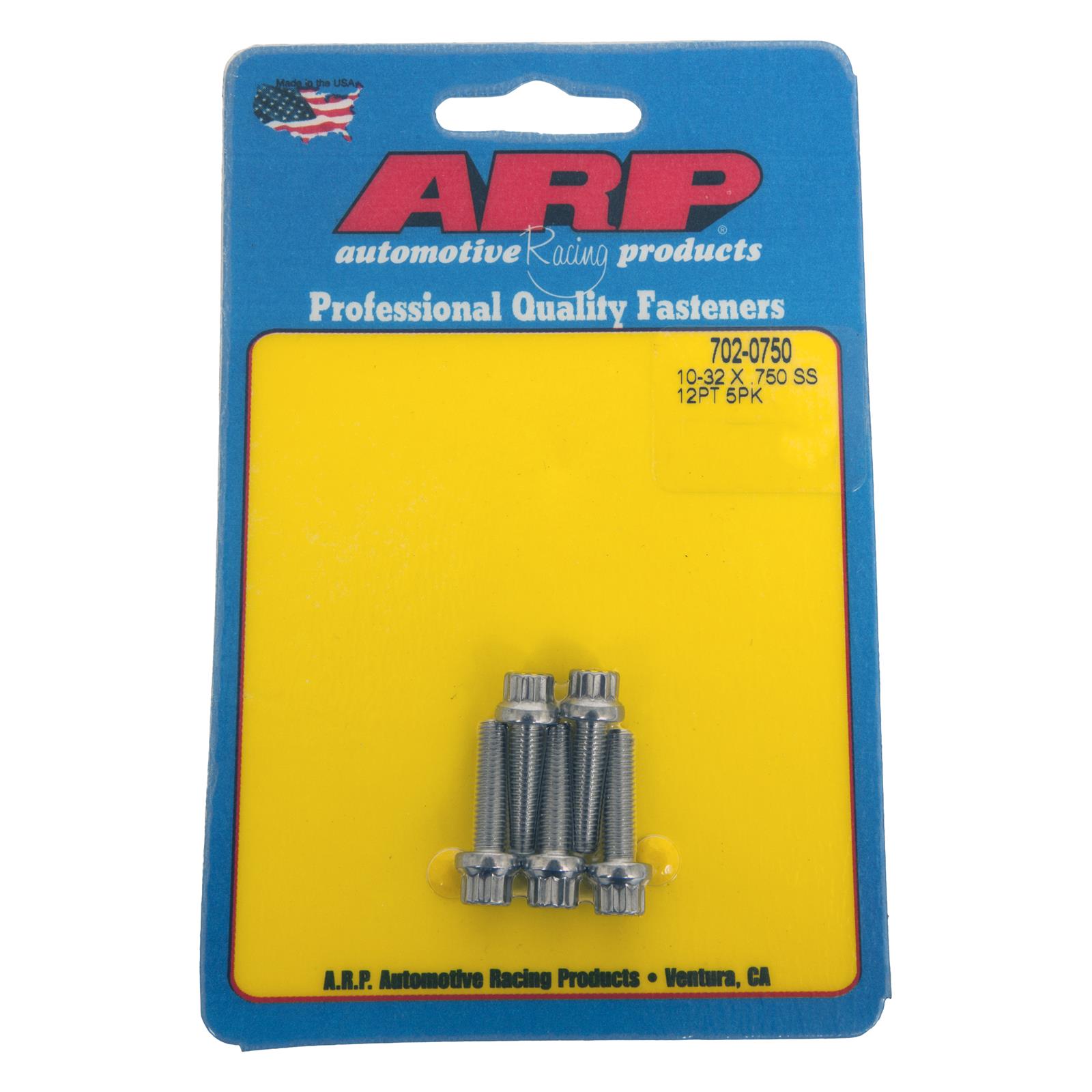 ARP 10-32 RH Thread, 0.750 in 12 Point SS 300 Bolts - Set of 5