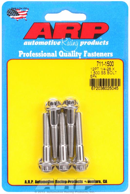 ARP 1/4in-28 x 1.500 12pt SS Bolts (5/pkg) thumbnail 2