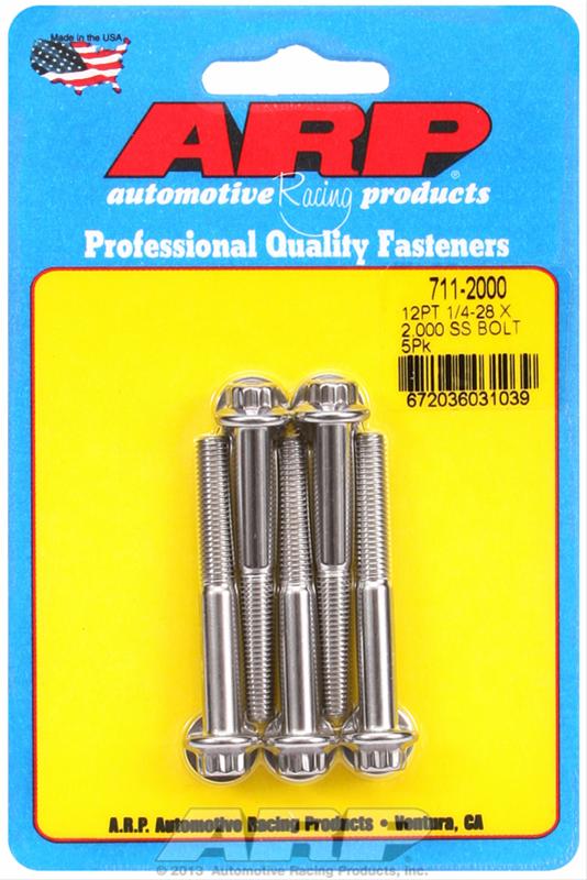 ARP 1/4-28 x 2.000 12pt SS bolts thumbnail 2