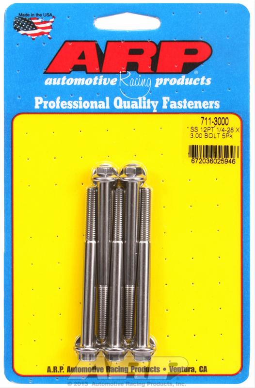 ARP 1/4-28 x 3.000 12pt SS bolts thumbnail 2