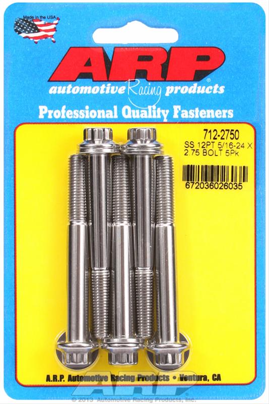 ARP 5/16-24 x 2.750 12-Point Stainless Steel Bolts (Set of 5) thumbnail 2
