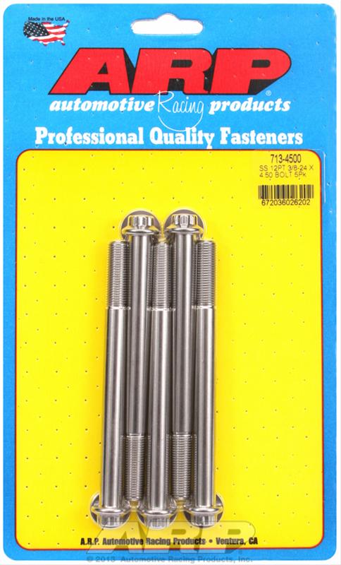 ARP 3/8in -24 x 4.500 12pt SS Bolts (5/pkg) thumbnail 2