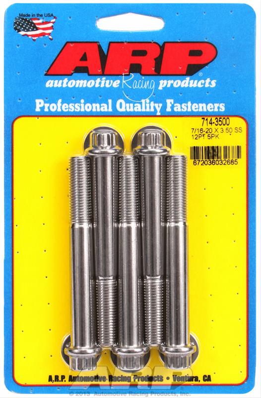 ARP 7/16 -20 x 3.500 12pt SS Bolts (5/pkg) thumbnail 2