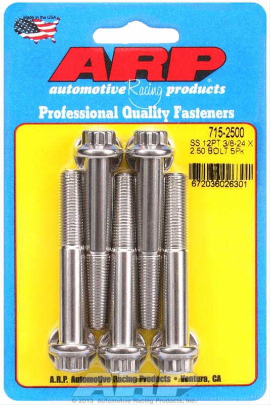 ARP 3/8-24 x 2.500 12pt 7/16 wrenching SS bolts thumbnail 2