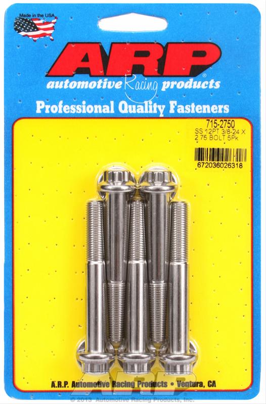 ARP 3/8-24 x 2.750 12pt 7/16 wrenching SS bolts thumbnail 2