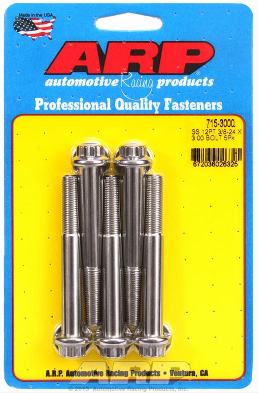 ARP 3/8-24 x 3.000 12pt 7/16 wrenching SS bolts thumbnail 2