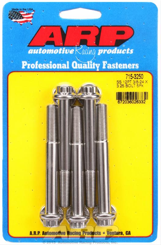 ARP 3/8-24 x 3.250 12pt 7/16 wrenching SS bolts thumbnail 2