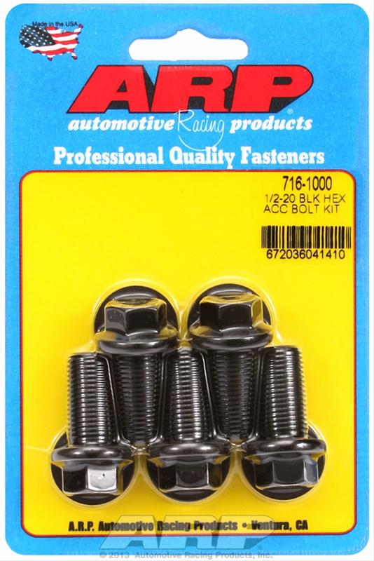 ARP 1/2in-20 x 1.000in UHL 9/16 Hex Black Oxide Bolts (5/pkg) thumbnail 2