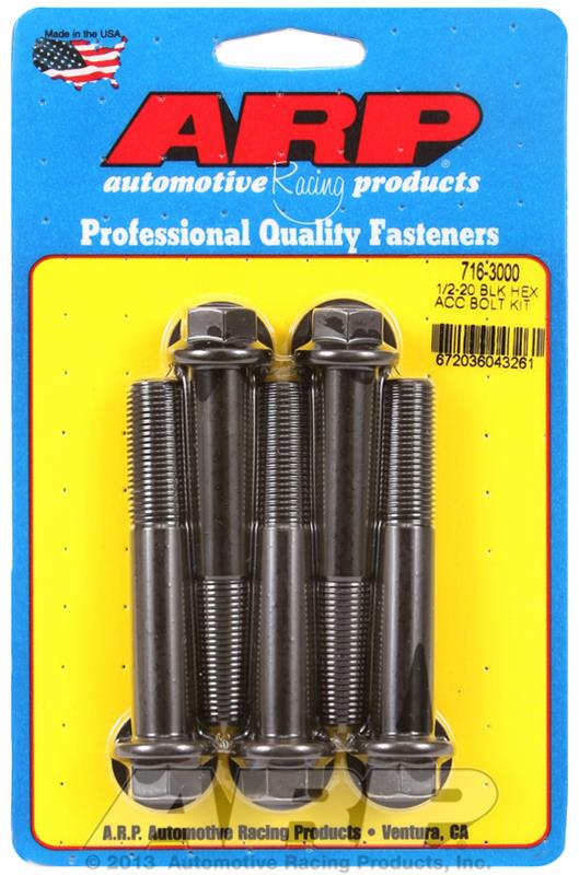 ARP 1/2-20 x 3.000 hex black oxide bolts thumbnail 2
