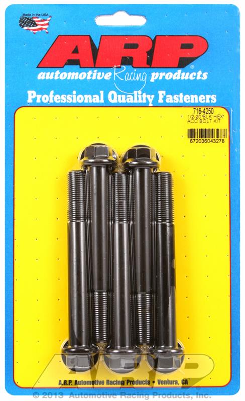 ARP 1/2-20 x 4.250 hex black oxide bolts thumbnail 2