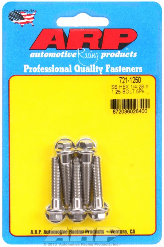 ARP 1/4-28 x 1.250 hex SS bolts thumbnail 2