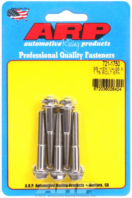 ARP 1/4-28 x 1.750 hex SS bolts thumbnail 2
