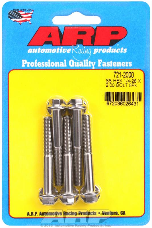 ARP 1/4-28 x 2.000 hex SS bolts thumbnail 2
