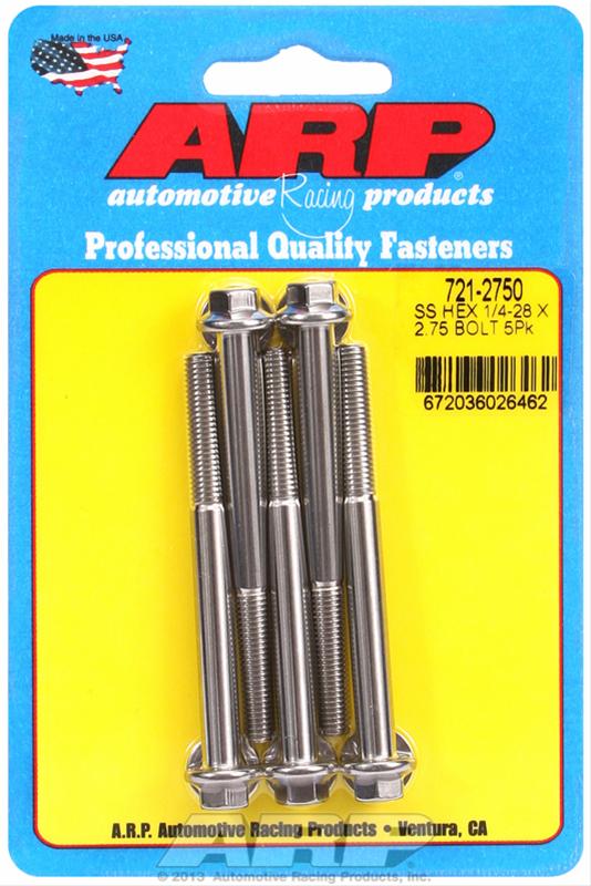 ARP 1/4-28 x 2.750 hex SS bolts thumbnail 2