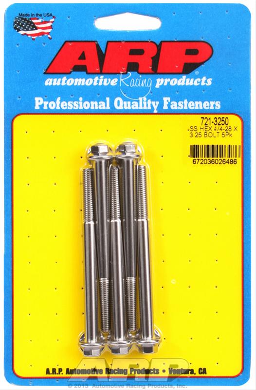 ARP 1/4-28 x 3.250 hex SS bolts thumbnail 2