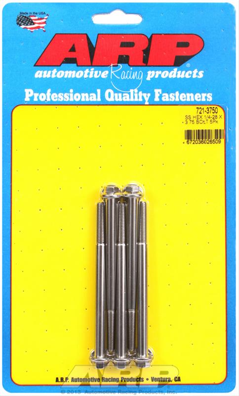 ARP 1/4-28 x 3.750 hex SS bolts thumbnail 2