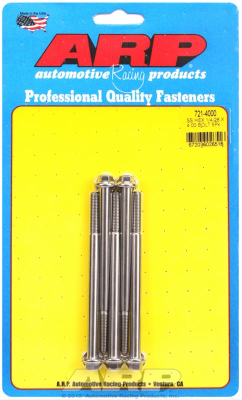 ARP 1/4-28 x 4.000 hex SS bolts thumbnail 2