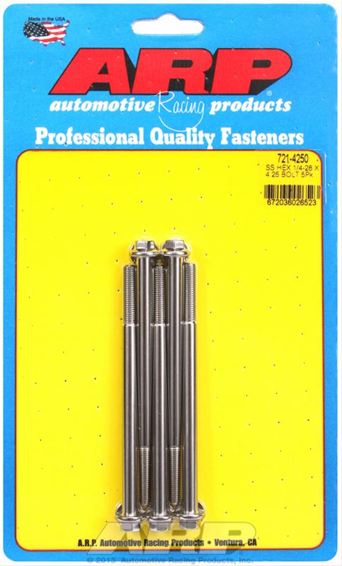 ARP 1/4-28 x 4.250 hex SS bolts thumbnail 2