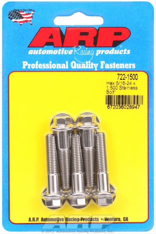 ARP 5/16 in.-24 RH Thread, 1.500 in Hex Head SS 300 Bolts - Set of 5 thumbnail 2