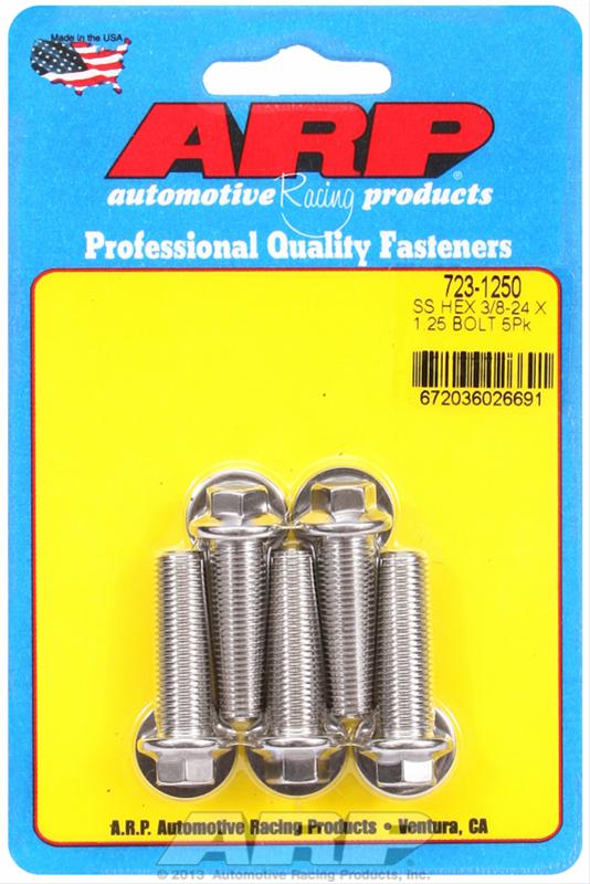 ARP 3/8-24 x 1.250 Hex SS Bolts (5/pkg) thumbnail 2