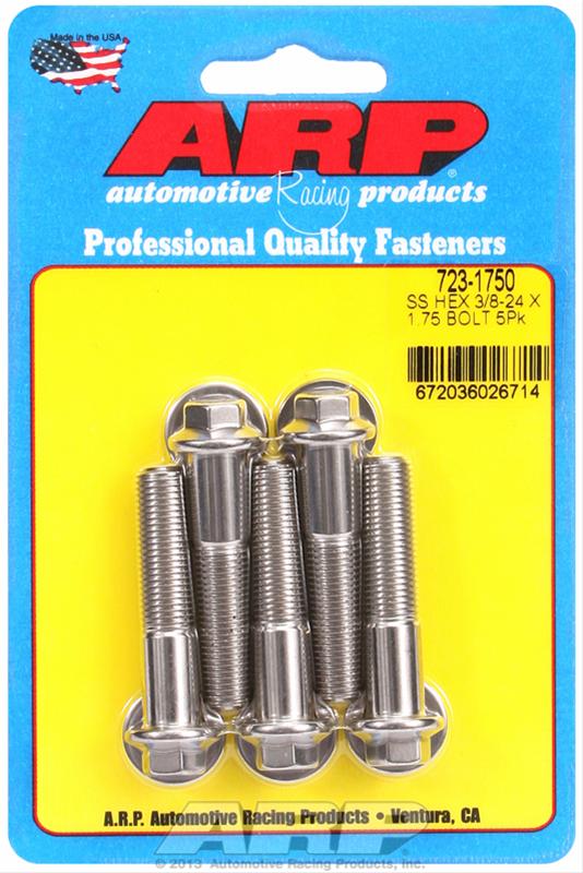 ARP 3/8-24 x 1.750 Hex Stainless Steel Bolts (Pack of 5) thumbnail 2