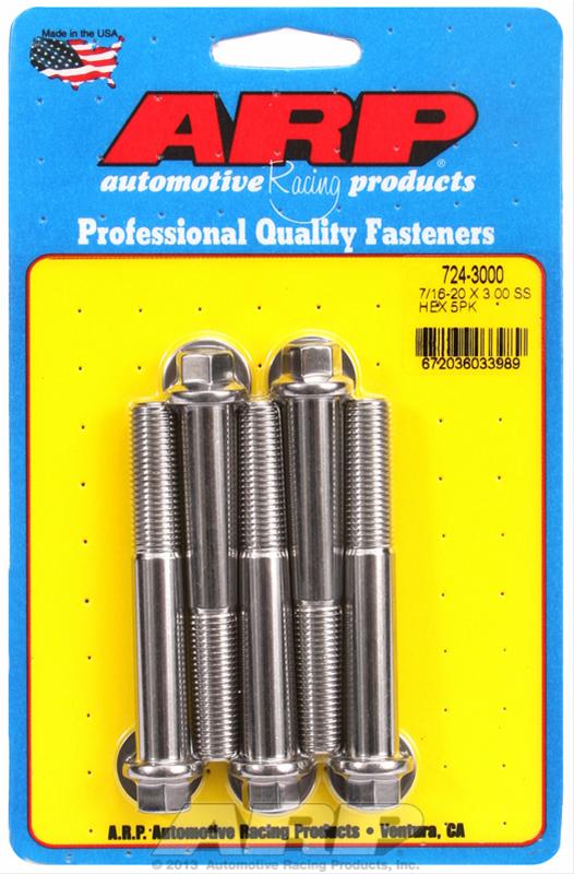 ARP 7/16-20 x 3.000 hex SS bolts thumbnail 2
